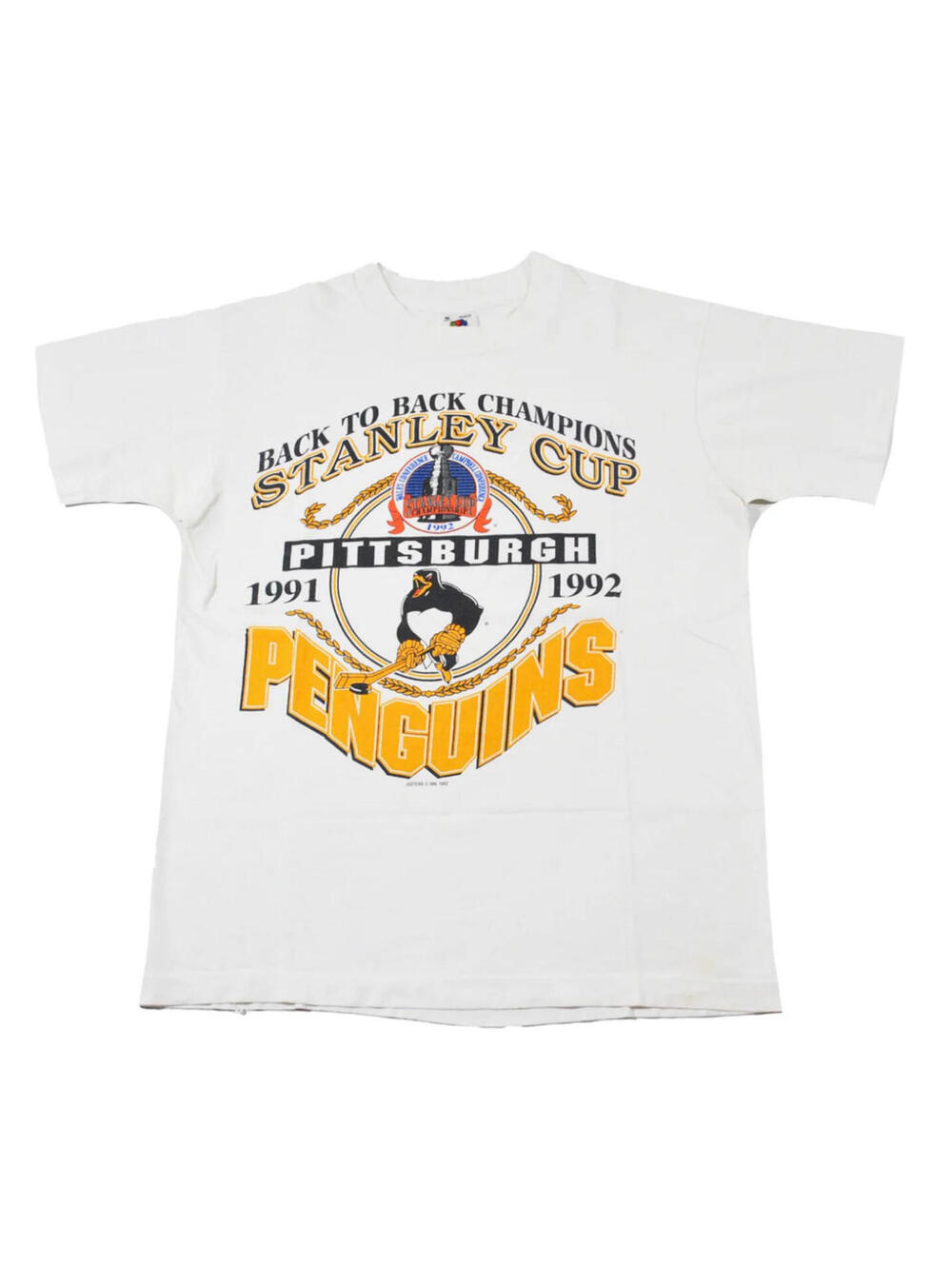 Vintage Pittsburgh Penguins 1992 Stanley Cup NHL Hockey 90s Shirt Size Medium